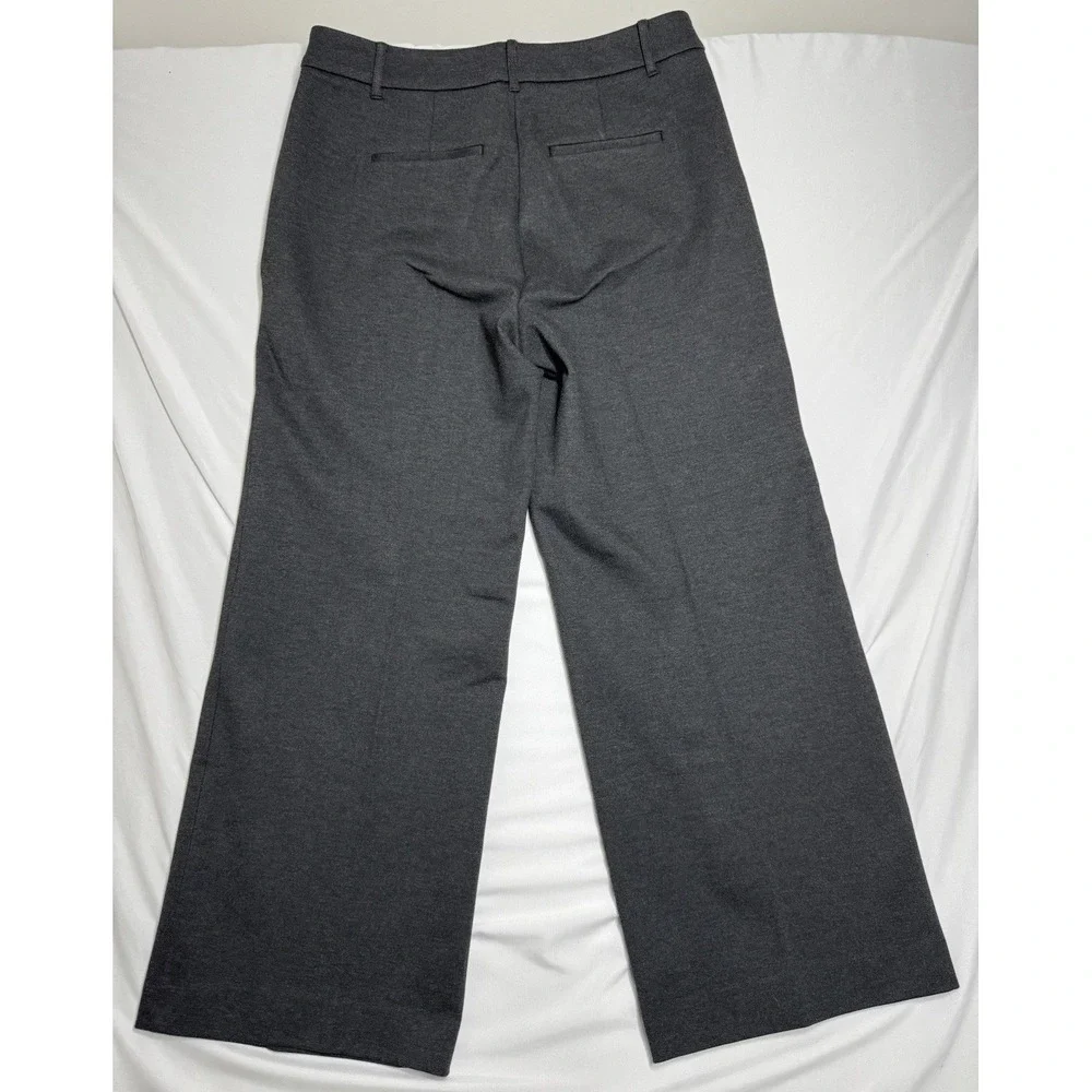Boden Wide‎ Leg Dress Pants Gray Herringbone Womens Size 10P